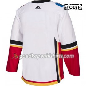 Calgary Flames Blank Adidas Wit Authentic Shirt - Kinderen